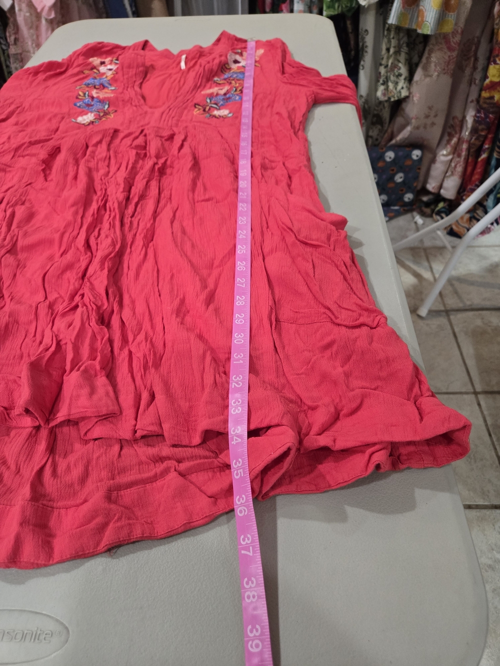 Free People Raspberry Embroidered Mini Dress - Picture 6 of 6